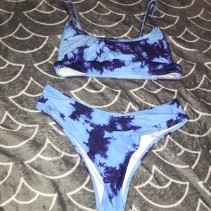 Tie dye blue bikini